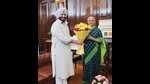 Union minister of state for railways and food processing Ravneet Singh Bittu with Union finance minister Nirmala Sitharaman. Union minister of state for railways and food processing Ravneet Singh Bittu with Union finance minister Nirmala Sitharaman.