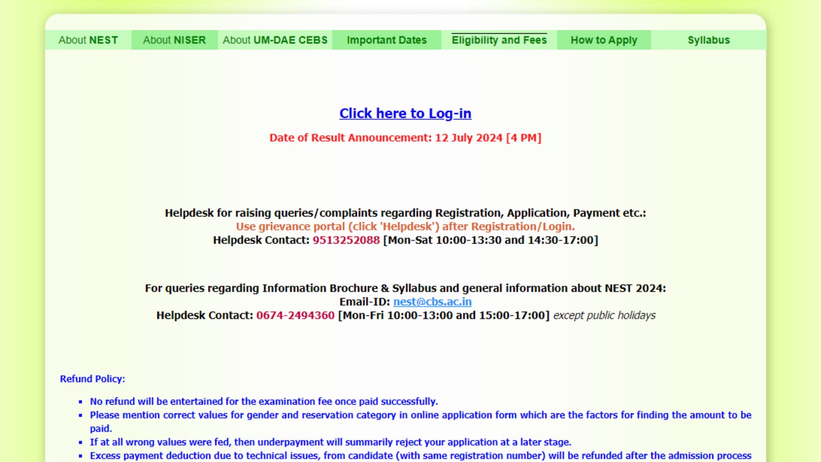 NEST 2024 results releasing on July 12, here’s how to check on nestexam.in and other details