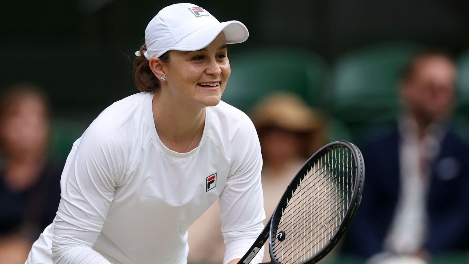 Ash Barty plays exhibition doubles match at Wimbledon but happy to stay retired