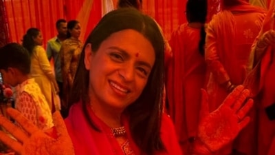 Kangana Ranaut’s sister Rangoli also shared happy pics from the wedding. Kangana Ranaut’s sister Rangoli also shared happy pics from the wedding.