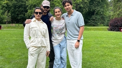 Namrata Shirodkar, Mahesh Babu, Sitara and Gautam in Germany. Namrata Shirodkar, Mahesh Babu, Sitara and Gautam in Germany.