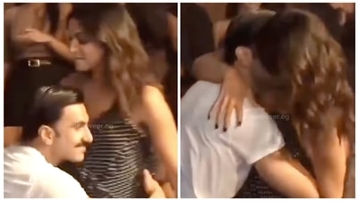 Deepika Padukone and Ranveer Singh can't keep hands off each other in cute video. Deepika Padukone and Ranveer Singh can't keep hands off each other in cute video.