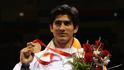Vijender Singh became the first Indian to win a boxing medal at the Olympics. He won bronze in men's 75kg at the Beijing Olympics. (Getty Images) Vijender Singh became the first Indian to win a boxing medal at the Olympics. He won bronze in men's 75kg at the Beijing Olympics. (Getty Images)