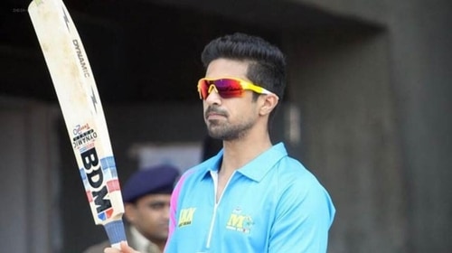 Saqib Saleem playing cricket Saqib Saleem playing cricket