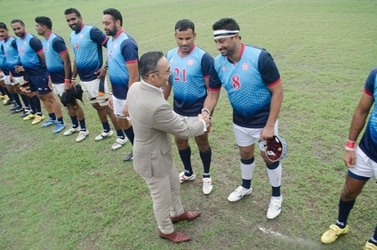 Rahul Bose meeting the players of All India and South Asia Rugby Tournament Rahul Bose meeting the players of All India and South Asia Rugby Tournament