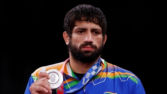 Ravi Dahiya won silver in men's freestyle 57kg at the Tokyo Olympics. (AFP)
