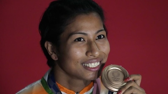 Lovlina Borgohain became the third Indian boxer to win an Olympic medal. She won bronze at the Tokyo Olympics in 2021. (AP)