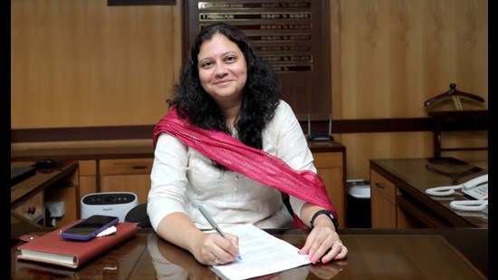 Anindita Mitra, a 2007-batch IAS officer of the Punjab cadre, had joined as municipal commissioner on August 23, 2021. (HT File)