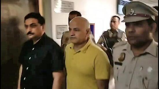 Former Delhi deputy chief minister and Aam Aadmi Party leader Manish Sisodia in custody in connection with the Delhi excise policy case. (ANI Photo) Former Delhi deputy chief minister and Aam Aadmi Party leader Manish Sisodia in custody in connection with the Delhi excise policy case. (ANI Photo)