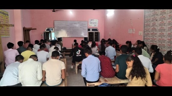 Students at a government-aided secondary school in Prayagraj. (HT File) Students at a government-aided secondary school in Prayagraj. (HT File)