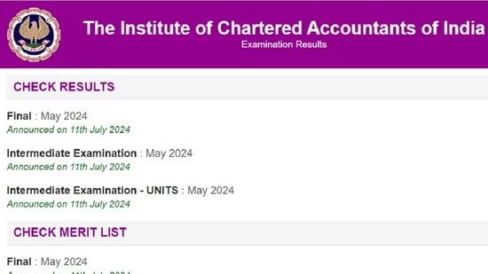 ICAI CA Final, Inter Results 2024 Live: CA May eam results out, links here 