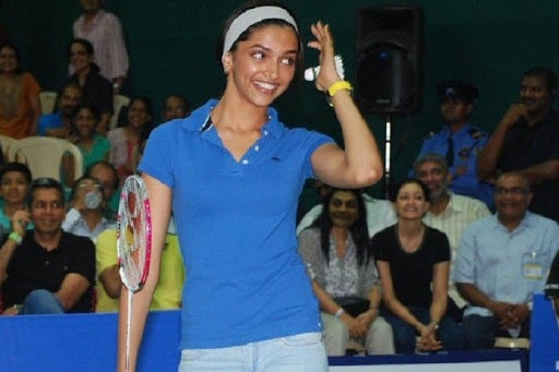 Deepika Padukone on the badminton court