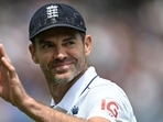 England's James Anderson waves to the crowd 