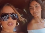 Kim Kardashian and Khloe Kardashian tour Mumbai streets in an auto(Instagram) Kim Kardashian and Khloe Kardashian tour Mumbai streets in an auto(Instagram)