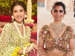 Radhika Merchant's phool dupatta, Isha Ambani's gemstone blouse, Shloka Mehta's crystal bow saree: The best Ambani wedding looks thus far(Instagram) Radhika Merchant's phool dupatta, Isha Ambani's gemstone blouse, Shloka Mehta's crystal bow saree: The best Ambani wedding looks thus far(Instagram)