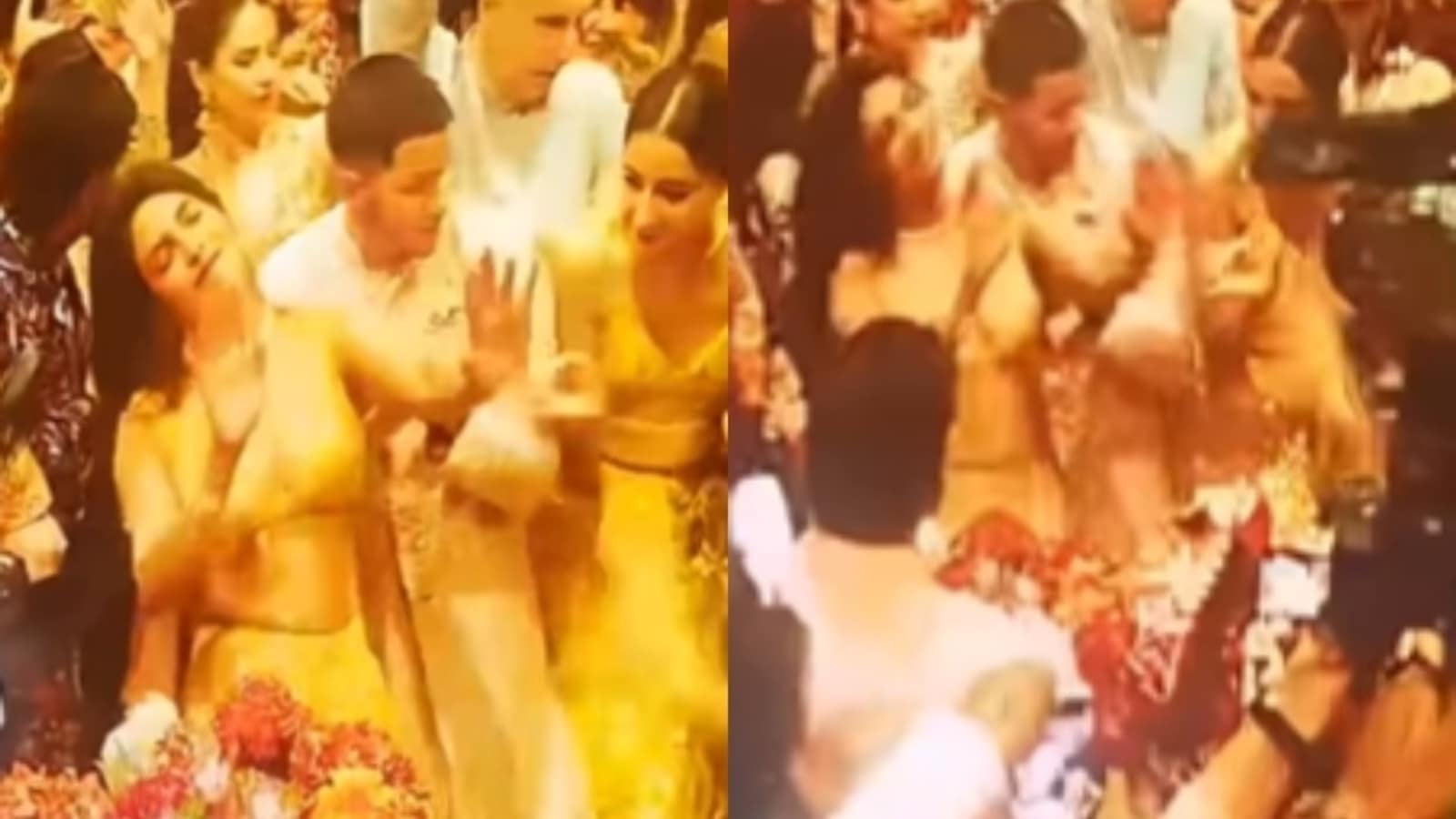 'Rude' Ananya Panday pushes Nick Jonas during Anant Ambani's baraat; Ranveer Singh helps him out. Watch