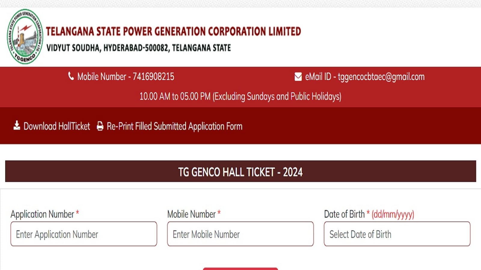 TS GENCO Hall Ticket 2024 out for AE & Chemist posts at tggenco.com, download link here