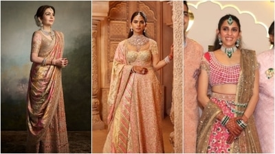 Nita Ambani, Shloka Ambani and Isha Ambani looked gorgeous for Anant Ambani's Baraat. (Instagram/@abujanisandeepkhosla, HT Photos) Nita Ambani, Shloka Ambani and Isha Ambani looked gorgeous for Anant Ambani's Baraat. (Instagram/@abujanisandeepkhosla, HT Photos)