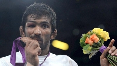 Wrestler Yogeshwar Dutt fought back from the brink to clinch a bronze medal at the London Olympics, after narrowly missing out in Beijing four years ago. He thus became the third wrestler after Sushil and Jadhav to win an Olympic medal. Wrestler Yogeshwar Dutt fought back from the brink to clinch a bronze medal at the London Olympics, after narrowly missing out in Beijing four years ago. He thus became the third wrestler after Sushil and Jadhav to win an Olympic medal. 