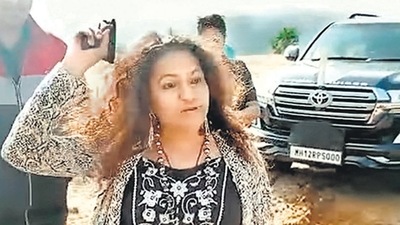 A video of her mother Manorama brandishing a firearm and purportedly threatening villagers in Mulshi taluka, Pune district, started doing the rounds on social media. A video of her mother Manorama brandishing a firearm and purportedly threatening villagers in Mulshi taluka, Pune district, started doing the rounds on social media.