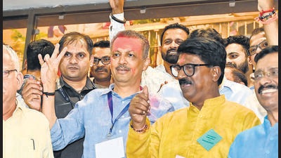 For the 11 seats for which polling was held on Friday, Mahayuti and MVA had fielded nine and three candidates, respectively. The ruling alliance managed to get 214 votes while the MVA could get only 59 votes for its three candidates. (Photo by Anshuman Poyrekar/ Hindustan Times) (Hindustan Times) For the 11 seats for which polling was held on Friday, Mahayuti and MVA had fielded nine and three candidates, respectively. The ruling alliance managed to get 214 votes while the MVA could get only 59 votes for its three candidates. (Photo by Anshuman Poyrekar/ Hindustan Times) (Hindustan Times)