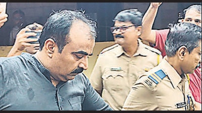 Kalyan India - July 2024_Pics : 20240712_ Pics A school director being booked and arrested by the Titwala police after an 11th standard boy committed suicide. on Friday _ Photo by Pramod Tambe_story Anamika Gharat. July 12 2024 Pramod Tambe/HT. in India 12 2024 (Photo by Pramod Tambe). Kalyan India - July 2024_Pics : 20240712_ Pics A school director being booked and arrested by the Titwala police after an 11th standard boy committed suicide. on Friday _ Photo by Pramod Tambe_story Anamika Gharat. July 12 2024 Pramod Tambe/HT. in India 12 2024 (Photo by Pramod Tambe).