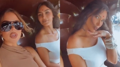 Kim Kardashian and Khloe Kardashian tour Mumbai streets in an auto (Instagram)
