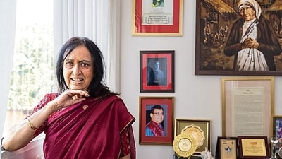 Mumbai, India - March 24, 2023: Mithu Alur, founder chairperson of The Spastic Society of India, poses for the photos, at Colaba, in Mumbai, India, on Friday, March 24, 2023. (Photo by Satish Bate/ Hindustan Times) (Satish Bate/HT PHOTO) Mumbai, India - March 24, 2023: Mithu Alur, founder chairperson of The Spastic Society of India, poses for the photos, at Colaba, in Mumbai, India, on Friday, March 24, 2023. (Photo by Satish Bate/ Hindustan Times) (Satish Bate/HT PHOTO)