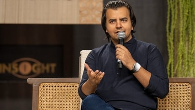Ola founder Bhavish Aggarwal speaks at the 12th edition of INSIGHT: The DNA of Success, held at the Isha Foundation in Coimbatore. (X/Sadhguru Academy)