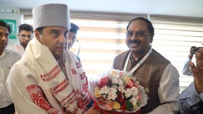 The union minister is on a two-day visit in Assam. (Jyotiraditya M. Scindia | Official X account) The union minister is on a two-day visit in Assam. (Jyotiraditya M. Scindia | Official X account)