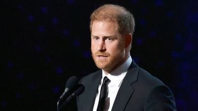 Prince Harry, Duke of Sussex accepts the Pat Tillman Award onstage during the 2024 ESPY Awards at Dolby Theatre on July 11, 2024 in Hollywood, California (Photo by Frazer Harrison / GETTY IMAGES NORTH AMERICA / Getty Images via AFP) (Getty Images via AFP) Prince Harry, Duke of Sussex accepts the Pat Tillman Award onstage during the 2024 ESPY Awards at Dolby Theatre on July 11, 2024 in Hollywood, California (Photo by Frazer Harrison / GETTY IMAGES NORTH AMERICA / Getty Images via AFP) (Getty Images via AFP)