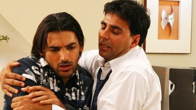 Akshay Kumar with John Abraham in Garam Masala. Akshay Kumar with John Abraham in Garam Masala.