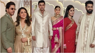 Shah Rukh Khan, Gauri Khan, Ranbir Kapoor, Alia Bhatt, Katrina Kaif and Vicky Kaushal dazzle at Anant Ambani and Radhika Merchant's wedding. (HT photo) Shah Rukh Khan, Gauri Khan, Ranbir Kapoor, Alia Bhatt, Katrina Kaif and Vicky Kaushal dazzle at Anant Ambani and Radhika Merchant's wedding. (HT photo)