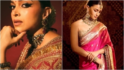 Deepika Padukone and Alia Bhatt in their dazzling looks for Anant Ambani and Radhika Merchant's wedding. (Instagram ) Deepika Padukone and Alia Bhatt in their dazzling looks for Anant Ambani and Radhika Merchant's wedding. (Instagram )