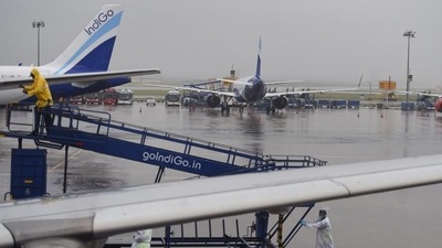Representational image: Indigo airlines posted on X asking their passengers to keep an eye on their flight status as Mumbai is facing air traffic congestion (PTI) (HT_PRINT) Representational image: Indigo airlines posted on X asking their passengers to keep an eye on their flight status as Mumbai is facing air traffic congestion (PTI) (HT_PRINT)