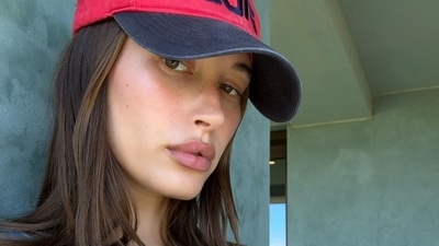 First-time mother-to-be Hailey Bieber previously shared another snap, wearing denim overalls, in May 2024. (Instagram/@haileybieber) First-time mother-to-be Hailey Bieber previously shared another snap, wearing denim overalls, in May 2024. (Instagram/@haileybieber)