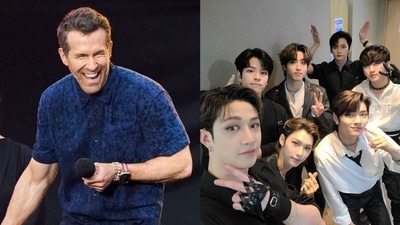 Ryan Reynolds makes a surprise appearance as TV news anchor in Stray Kids' latest music video teaser. Ryan Reynolds makes a surprise appearance as TV news anchor in Stray Kids' latest music video teaser.