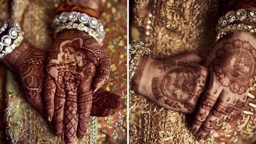Nita Ambani's unique mehendi. Nita Ambani's unique mehendi.