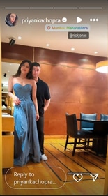 Priyanka posted a picture featuring her and Nick. Priyanka posted a picture featuring her and Nick.