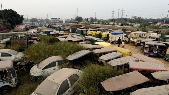 File photo of old and discarded vehicles at a scrapyard. Himachal Pradesh government will collaborate with the the transport department to establish 12 scrap centers, one in each district of the state.