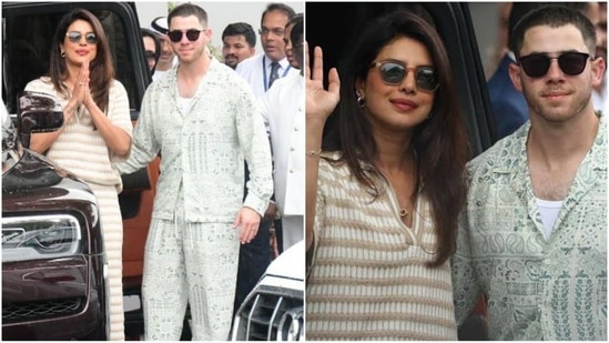  Priyanka Chopra and Nick Jonas arrive in Mumbai to attend Anant Ambani's wedding.