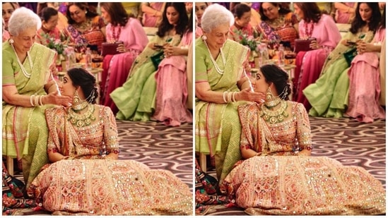 Celebrity fashion stylist Rhea Kapoor took to Instagram and uploaded a series of glam pictures of Radhika accompanied by the caption, “Our girl gets married tonight!!!!.”(Instagram)