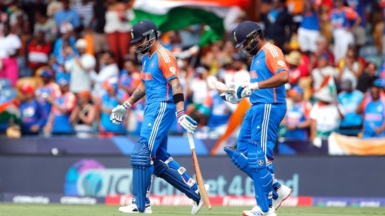 India's captain Rohit Sharma and Virat Kohli during the ICC Mens T20 World Cup 2024 final match against South Africa(BCCI- X)