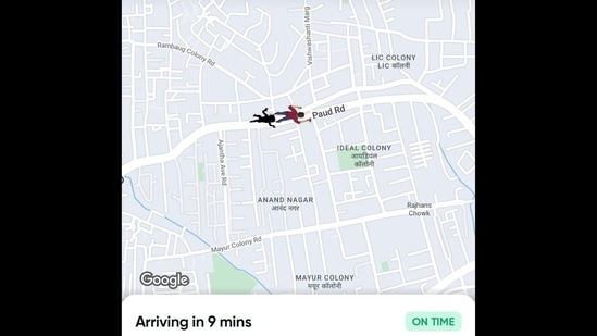 A screenshot of Swiggy's order tracking screen was shared by a customer online. (X/@thedarkrebel)