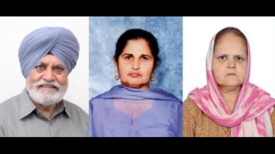 Four members of a family from Faridkot were killed after a collision on Highway 3 in British Columbia province of Canada on Wednesday.Three of the victims were identified as (from left) Sukhwant Singh Brar, Rajinder Kaur and Kamal Kaur. (HT file photo)