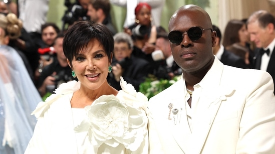 NEW YORK, NEW YORK - MAY 06: (L-R) Kris Jenner and Corey Gamble attend The 2024 Met Gala Celebrating "Sleeping Beauties: Reawakening Fashion" at The Metropolitan Museum of Art on May 06, 2024 in New York City. (Getty Images via AFP/Marleen Moise)