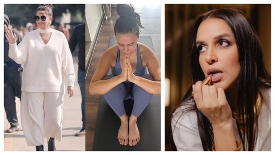 Neha Dhupia's before and after pics from her weight loss journey. (Instagram/@nehadhupia)