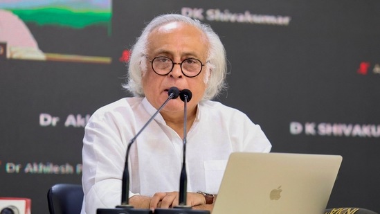 Congress leader Jairam Ramesh during a press conference at AICC HQ. (PTI file photo)