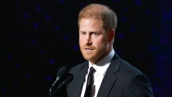 Prince Harry, Duke of Sussex accepts the Pat Tillman Award onstage during the 2024 ESPY Awards at Dolby Theatre on July 11, 2024 in Hollywood, California (Photo by Frazer Harrison / GETTY IMAGES NORTH AMERICA / Getty Images via AFP)(Getty Images via AFP)