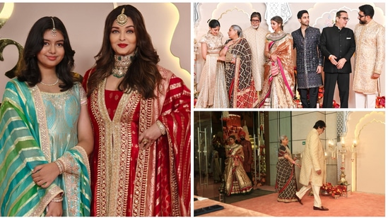 Aishwarya Rai, Aaradhya don't join rest of the Bachchan clan for photos at Ambani wedding; pose separately for paparazzi